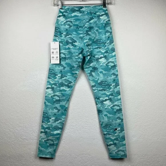 GLYDER Leggings Women's Sz XS High Power II H2O High Rise Cropped Camo Blue - Picture 2 of 10